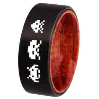 Player 1 Player 2 Rings, Retro Gamer Rings, Gamer Rings, Space Invaders Rings, Atari Rings, Nintendo Rings, Black Tungsten Rings, Black Wedding Bands, Couple Ring Set Gamer Rings