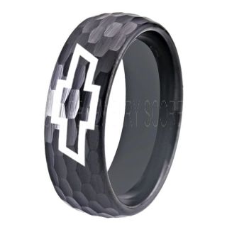 Chevrolet Ring, Chevy Ring, Bowtie Ring, Hammered Chevy Bowtie Ring, Chevy Wedding Ring, Chevy Wedding Band, Chevrolet Wedding Ring, Chevrolet Wedding Band