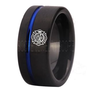 Fire Department Ring, Fireman Ring, Fireman Jewelry, Black Tungsten Band, Black Tungsten Wedding Band, Firefighter Ring, Fire Department Tungsten Ring