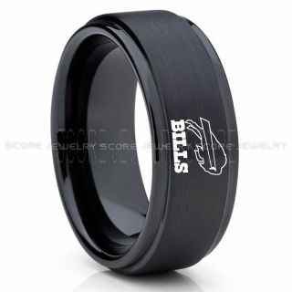 Bills Ring, Bills Wedding Ring, Bills Wedding Band, Football Wedding Band, Football Jewelry
