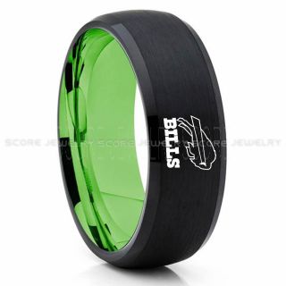 Bills Ring, Bills Wedding Ring, Bills Wedding Band, Football Wedding Band, Football Jewelry