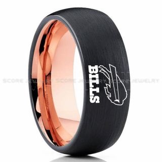 Bills Ring, Bills Wedding Ring, Bills Wedding Band, Football Wedding Band, Football Jewelry