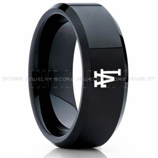 Dodgers Ring, Black Dodgers Ring, Baseball Wedding Ring, Baseball Ring, Black Wedding Ring, Baseball Wedding Band, Baseball Jewelry