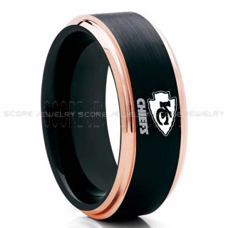 Chiefs Ring, Chiefs Wedding Rings, Chiefs Wedding Band, Football Wedding Band, Football Jewelry