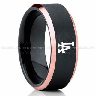 Dodgers Ring, Black Dodgers Ring, Baseball Wedding Ring, Baseball Ring, Black Wedding Ring, Baseball Wedding Band, Baseball Jewelry