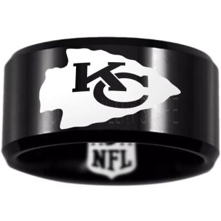 Chiefs Ring, Chiefs Wedding Rings, Chiefs Wedding Band, Football Wedding Band, Football Jewelry