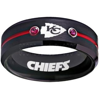 Chiefs Ring, Chiefs Wedding Rings, Chiefs Wedding Band, Football Wedding Band, Football Jewelry