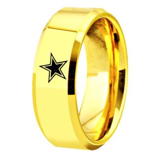 Texas Ring, Texas Football Ring, Dallas Ring, Football Ring, 14K Yellow Gold Tungsten Ring, Yellow Gold Tungsten Wedding Ring, Yellow Gold Wedding Ring, Dallas Football Ring, Dallas Football Wedding Ring