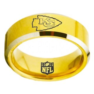 Chiefs Ring, Chiefs Wedding Rings, Chiefs Wedding Band, Football Wedding Band, Football Jewelry
