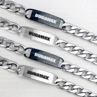 Duramax Bracelet, GM Duramax Bracelet, 10" Duramax Stainless Steel Bracelet, Silver Duramax Engine Bracelet, Duramax Jewelry, GM Duramax Jewelry