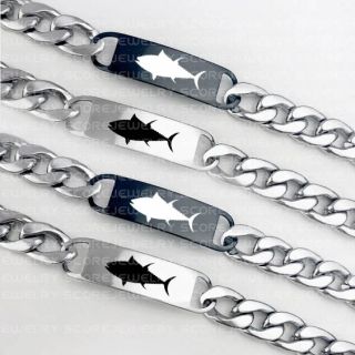 Fishing Bracelet, Tuna Bracelet, 10" Tuna Fishing Stainless Steel Bracelet, Steel Fishing Bracelet, Fishing Jewelry, Tuna Jewelry, Silver Tuna Jewelry