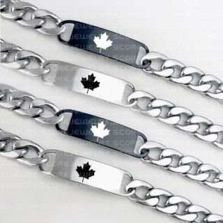 Maple Leaf Bracelet, Canada Bracelet, 10" Maple Leaf Stainless Steel Bracelet, Steel Canada Bracelet, Canada Jewelry, Maple Leaf Jewelry, Silver Maple Leaf Jewelry