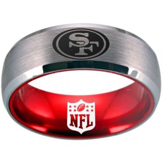 49ers Ring, 49ers Wedding Ring, 49ers Wedding Band, Football Wedding Band, Football Jewelry