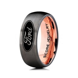 Ford Ring, Ford Jewelry, Shelby Ring, Mustang Ring, Gunmetal Ford Mustang Ring, Ford Ring Mustang Jewelry, Tungsten Ring, Tungsten Wedding Band