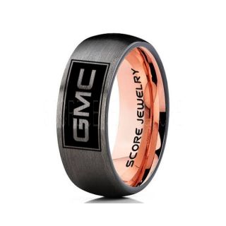 GMC Ring, GM ring, Truck Ring, Trucker Ring, Gunmetal Pickup Truck Ring, GM Ring, Black Tungsten Ring, Black Tungsten Wedding Band, Black Wedding Band