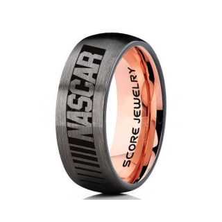 NASCAR Ring, NASCAR Jewelry, Racing Ring, Racing Flag Ring, Checkered Flag Ring, Chequered Flag Ring, Gunmetal Tungsten Ring, Car Racing Ring, Gunmetal Wedding Band, Gunmetal Tungsten Ring