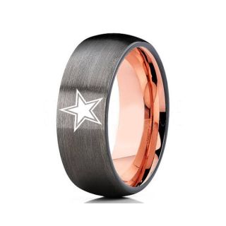 Texas Ring, Texas Football Ring, Dallas Ring, Football Ring, Gunmetal Tungsten Ring, Gunmetal Tungsten Wedding Ring, Gunmetal Wedding Ring, Dallas Football Ring, Dallas Football Wedding Ring