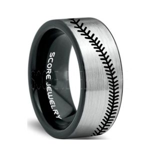 Baseball Ring, Baseball Stitch Pattern Ring, Silver Tungsten Ring, Silver Ring, Silver Wedding Band, Silver Wedding Ring, Baseball Stitch Ring, Silver Tungsten Band