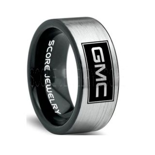 GMC Ring, GMC Truck Ring, Truck Ring, Trucker Ring, Pickup Truck Ring, GM Jewelry, Silver Tungsten Ring, Silver Tungsten Wedding Band, Silver Wedding Band