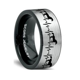 Mustang Ring, Horse Ring, Mustang Heartbeat Ring, Equestrian Ring, Horse Lovers Ring, Western Ring, Cowboys Ring, Silver Tungsten Ring, Silver Wedding Band, Horse Wedding Ring