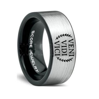 Veni Vidi Vici Ring, Julius Caesar Ring, Roman Ring, Roman Republic Ring, I Came I Saw I Conquered Ring, Roman Senate Ring, Julius Caesar Jewelry, Silver Tungsten Ring
