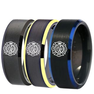 Fire Department Ring, Fireman Ring, Fireman Jewelry, Black Tungsten Band, Black Tungsten Wedding Band, Firefighter Ring, Fire Department Tungsten Ring