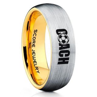 Coach Ring, Soccer Coach Ring, Soccer Ball Pattern Ring, Football Ring, Silver Tungsten Ring, Silver Ring, Silver Wedding Band, Silver Wedding Ring, Soccer Ball Ring, Silver Tungsten Band