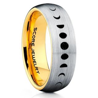 Moon Phases Ring, Moon Ring, Moon Jewelry, Astronomy Ring, Science Ring, Lunar Phases Ring, Lunar Jewelry, Teacher Ring, Silver Tungsten Ring