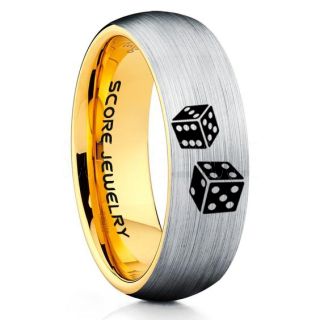 Craps Ring, Dice Ring, Dice Jewelry, Dice Wedding Ring, Poker Ring, Gaming Ring, Casino Ring, Joker Ring, Silver Wedding Band, Silver Tungsten Ring