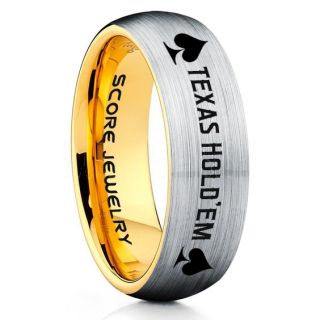 Texas Holdem Poker Ring, Poker Ring, Ace of Spades Ring, Poker Jewelry, Blackjack Ring, Casino Ring, Joker Ring, Poker Wedding Ring, Silver Tungsten Ring
