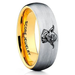 Yoda Ring, Silver Yoda Ring, Silver Tungsten Yoda Wedding Ring, Yoda Star Wars Ring, Star Wars Wedding Band, Silver Wedding Ring, Silver Tungsten Band, Star Wars Wedding Band, Star Wars Wedding Ring, Star Wars Yoda Jewelry