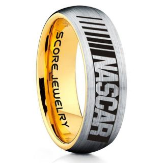 NASCAR Ring, NASCAR Jewelry, Racing Ring, Racing Flag Ring, Checkered Flag Ring, Chequered Flag Ring, Silver Tungsten Ring, Car Racing Ring, Silver Wedding Band, Silver Tungsten Ring