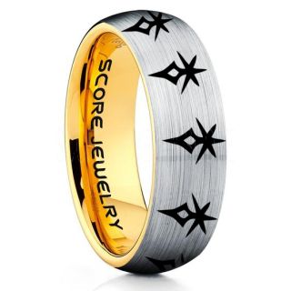 Final Fantasy Ring, Final Fantasy Jewelry, Dark Knight Ring, Gamer Ring, Final Fantasy Wedding Ring, Final Fantasy Wedding Band, Silver Tungsten Ring, Silver Wedding Band