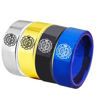 Fire Department Ring, Fireman Ring, Fireman Jewelry, Blue Tungsten Band, Blue Tungsten Wedding Band, Firefighter Ring, Fire Department Tungsten Ring