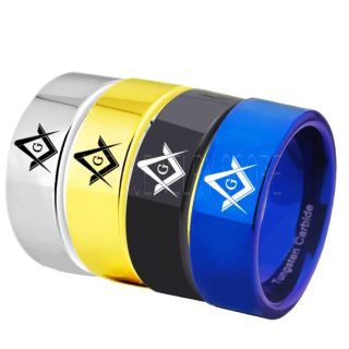 Freemason Ring, Freemason Jewelry, Freemasonry Jewelry, Silver Tungsten Band, Silver Tungsten Wedding Band, Freemasonry Ring, Square and Compasses Tungsten Ring