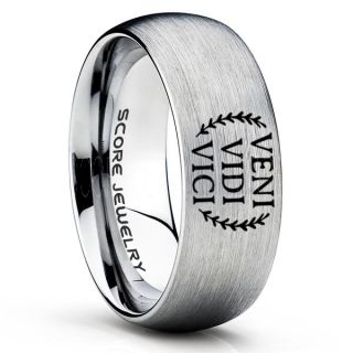 Veni Vidi Vici Ring, Julius Caesar Ring, Roman Ring, Roman Republic Ring, I Came I Saw I Conquered Ring, Roman Senate Ring, Julius Caesar Jewelry, Silver Tungsten Ring