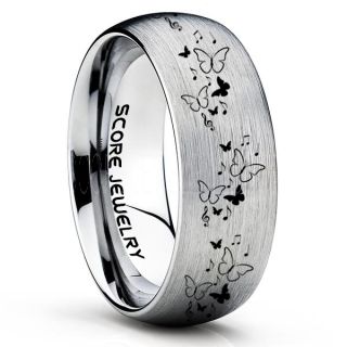 Butterfly Ring, Monarch Butterfly Ring, Butterfly Jewelry, Monarch Butterfly Jewelry, Monarch Butterfly Wedding Band, Animal Lover Ring, Nature Lover Ring, Silver Tungsten Ring, Silver Wedding Band