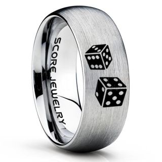 Craps Ring, Dice Ring, Dice Jewelry, Dice Wedding Ring, Poker Ring, Gaming Ring, Casino Ring, Joker Ring, Silver Wedding Band, Silver Tungsten Ring