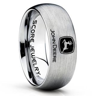 John Deere Ring, Farmer Ring, Agriculture Ring, Construction Machinery Ring, John Deere Jewelry, John Deere Machinery Ring, Farmer Tungsten Wedding Ring, Silver Tungsten Ring