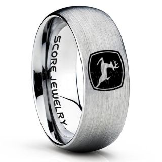 John Deere Ring, Farmer Ring, Agriculture Ring, Construction Machinery Ring, John Deere Jewelry, John Deere Machinery Ring, Farmer Tungsten Wedding Ring, Silver Tungsten Ring