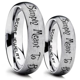 Simply Meant To Be Rings, Jack and Sally Rings, Jack and Sally Wedding Bands, Silver Tungsten Rings, Silver Tungsten Wedding Bands, Jack and Sally Wedding Rings