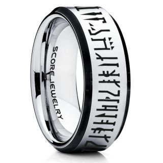Mandalorian Ring, Star Wars Ring, Customize Your Own Text in Mandalorian, Star Wars Wedding Band, Silver Mandalorian Wedding Ring, Silver Tungsten Band, Mandalorian Wedding Band, Star Wars Wedding Ring, Star Wars Mandalorian Jewelry