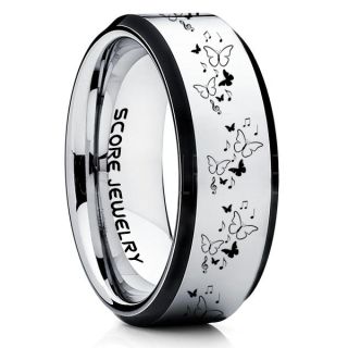 Butterfly Ring, Monarch Butterfly Ring, Butterfly Jewelry, Monarch Butterfly Jewelry, Monarch Butterfly Wedding Band, Animal Lover Ring, Nature Lover Ring, Silver Tungsten Ring, Silver Wedding Band