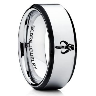 Boba Fett Ring, Boba Fett Mythosaur Skull Ring, Boba Fett Mandalorian Ring, Star Wars Ring, Star Wars Wedding Band, Silver Mandalorian Wedding Ring, Silver Tungsten Band, Mandalorian Wedding Band, Star Wars Wedding Ring, Star Wars Mandalorian Jewelry