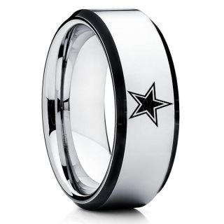 Texas Ring, Texas Football Ring, Dallas Ring, Football Ring, Silver Tungsten Ring, Silver Tungsten Wedding Ring, Silver Wedding Ring, Dallas Football Ring, Dallas Football Wedding Ring