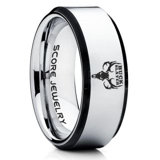Buck Slayer Ring, Deer Hunting Ring, Hunting Ring, Deer Hunting Jewelry, Deer Buck Ring, Outdoorsman Ring, Deer Jewelry, Silver Tungsten Band