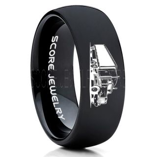 Truck Driver Ring, Trucker Ring, Black Tungsten Ring, Trucker Jewelry, Truck Driver Wedding Band, Black Tungsten Band, Black Wedding Ring