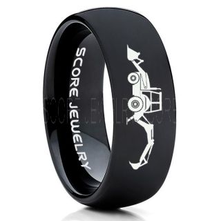 Backhoe Ring, Excavator Ring, Tractor Ring, Construction Machinery Ring, Backhoe Jewelry, Excavation Machinery Ring, Bulldozer Ring, Black Tungsten Wedding Ring, Black Tungsten Ring