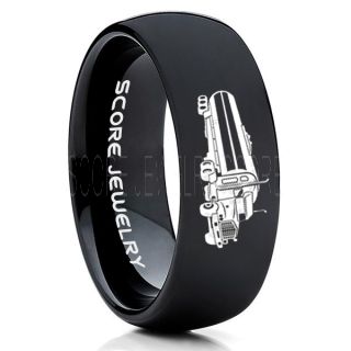 Tank Truck Ring, Tanker Ring, Fuel Truck, Truck Driver Ring, Trucker Ring, Black Tungsten Ring, Trucker Jewelry, Truck Driver Wedding Band, Black Tungsten Band, Black Wedding Ring