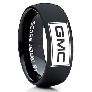 GMC Ring, GMC Truck Ring, Truck Ring, Trucker Ring, Pickup Truck Ring, GM Jewelry, Black Tungsten Ring, Black Tungsten Wedding Band, Black Wedding Band